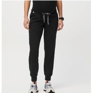 Figs Womens Zamora Maternity Jogger Scrub Pants Black Small Petite Pregnancy EUC